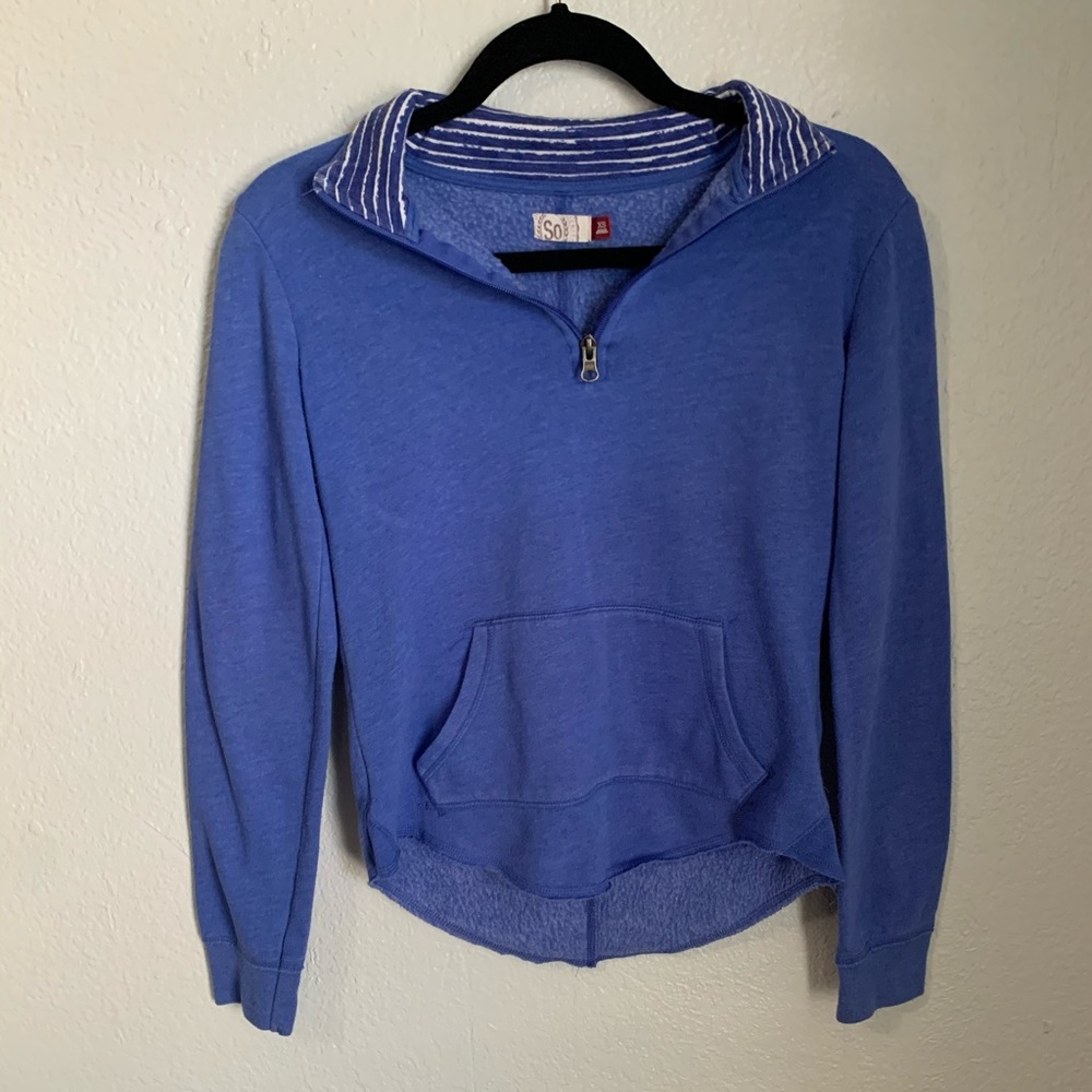 Blue Half Zip Lightweight Sweatshirt
